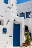 Fototapeta Uliczki - Naoussa Greece. 06-07-2022.  Street in Naoussa city at Paros . Cyclades Islands. Greece