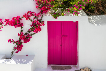 Wall Mural - Naoussa Greece. 06-07-2022.  Street in Naoussa city at Paros . Cyclades Islands. Greece