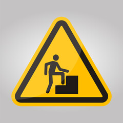 Poster - Caution Step Up Sign On White Background