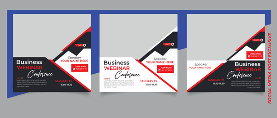 Wall Mural - Business Conference social media template	