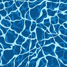 Seamless Pattern With Texture Of Water, Ice At The Bottom Of The Sea, Pool. Colored Vector Background.