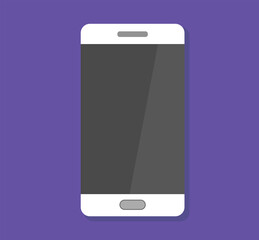 Wall Mural - flat smartphone glossy display screen illustration modern device icon