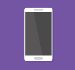 Wall Mural - glossy blank display white smartphone isolated minimal mockup template modern button technology cell