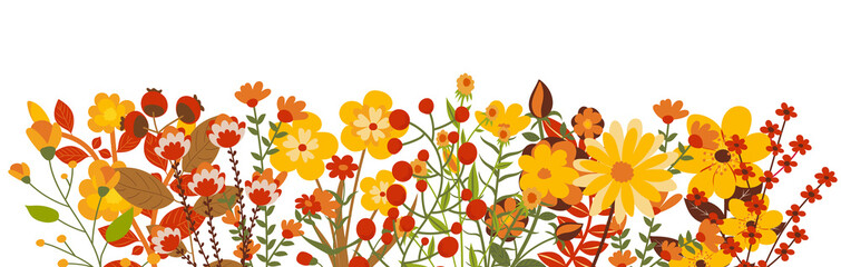 Wall Mural - autumn bouquet in flat style, isolated, vector
