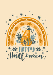  Happy halloween vector greeting card