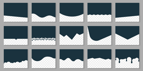 divider header for app, banners or posters. set of template dividers shapes for website. curve lines