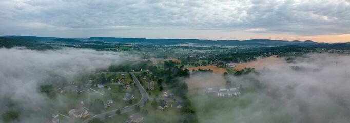 Wall Mural - Fog Covering the Landscape