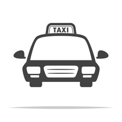 Wall Mural - taxi car icon transparent vector isolated