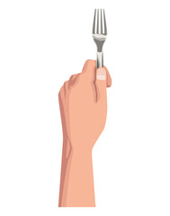 Poster - hand with fork cutlery