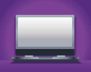 Poster - laptop mockup purple background