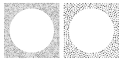 Wall Mural - halftone circle dots frame set. circle frame background. square size