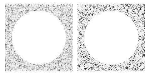 Wall Mural - halftone circle dots frame set. circle frame background. square size