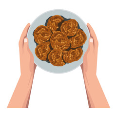 Poster - hands lifting cookies in dish