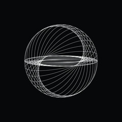 Wall Mural - Lines in Circle Form . Spiral Vector Illustration .Technology round. Linear Logo . Design element . Abstract Geometric shape .