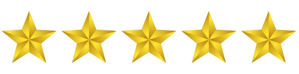 Wall Mural - 3d golden stars on a white background 