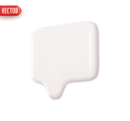 Wall Mural - notification message dialog. realistic 3d design in plastic cartoon style. icon isolated on white ba