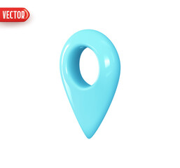 Wall Mural - Mark location. Locate pin gps map. Realistic 3d design In plastic cartoon style. Icon isolated on white background. Vector illustration