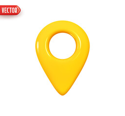 Wall Mural - Mark location. Locate pin gps map. Realistic 3d design In plastic cartoon style. Icon isolated on white background. Vector illustration
