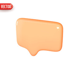 Wall Mural - notification message dialog. realistic 3d design in plastic cartoon style. icon isolated on white ba