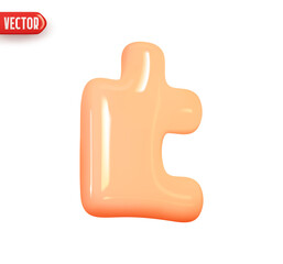 Wall Mural - puzzle piece. realistic 3d design in plastic cartoon style. icon isolated on white background. vecto