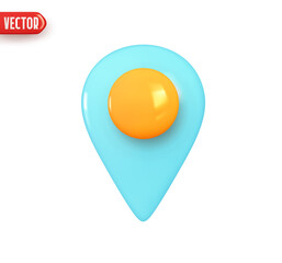 Wall Mural - Mark location. Locate pin gps map. Realistic 3d design In plastic cartoon style. Icon isolated on white background. Vector illustration