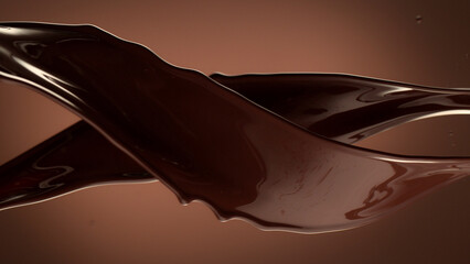 Canvas Print - Melted chocolate splash in detail.