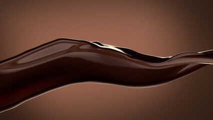 Poster - Melted chocolate splash in detail.