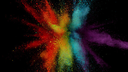 Wall Mural - Colored powder explosion.