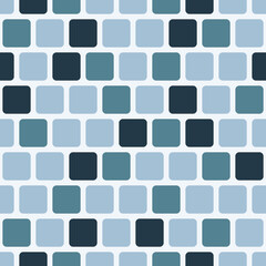 Poster - Cold blue tiles. Vector and seamless minimal rounded tile.