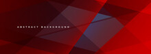 Dark Red Abstract Background. Red Modern Abstract Wide Banner With Geometric Shapes. Vector Illustration