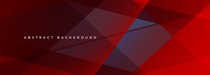 Dark red abstract background. Red modern abstract wide banner with geometric shapes. Vector illustration