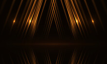 Abstract Luxury Background With Dark Golden Light Rays. Abstract Scene Concept Design. Vector Illustration