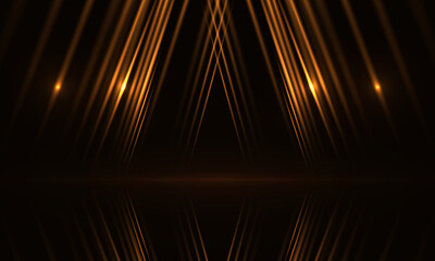 Abstract luxury background with dark golden light rays. Abstract scene concept design. Vector illustration