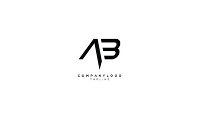 AB BA Abstract initial monogram letter alphabet logo design