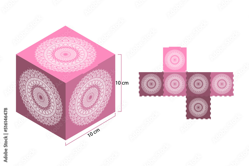 Vector de Stock Mandala detailed box. Ethnic decorative elements. Box ...