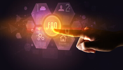 Poster - Hand touching digital button concept