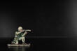 soldier on a black background