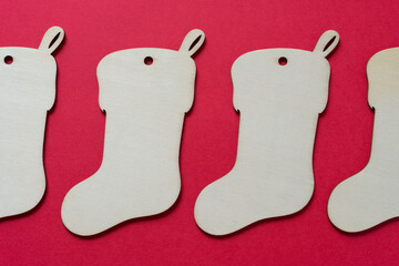 wooden christmas stockings ornaments (unpainted)