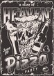 Pizza party monochrome vintage flyer