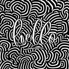 Wall Mural - scattered geometric line shapes. hand drawn doodle elements. abstract background design. vector blac
