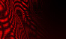 Abstract Red Circle Dots Wave Pattern On Black Design Modern Technology Background Vector