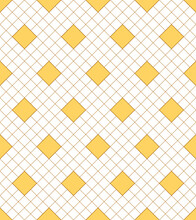 Vector Seamless Abstract Geometric Pattern, With Yellow Squares And Mesh On A White Background.
