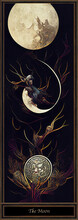 The Moon Tarot Card. Occult And Gothic Magic