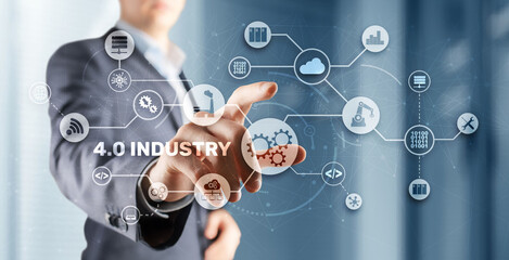 Wall Mural - Industry 4.0 - The Fourth Industrial Revolution. Business Technology concept