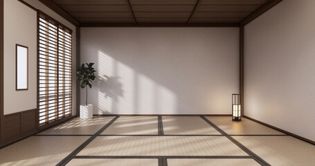 yoga interior design,cleaning minimalist room japan style. 3D rendering