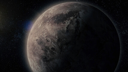 Wall Mural - planet or satellite in space. unexplored planets of faraway space. deep space. universe scene with p