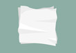 Napkin creased the green background. Top view. Vector illustration.