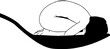   Vector illustration of a girl in a fetal position lying in the spoon 