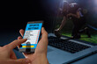 mobile phone and betting during a american football match