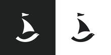 Logo Boat Bird Ship Modern Elegant Minimalism